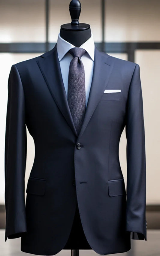 Formal Men's Suit for Weddings Navy Blue Two Piece Suit for Men - Vardaux