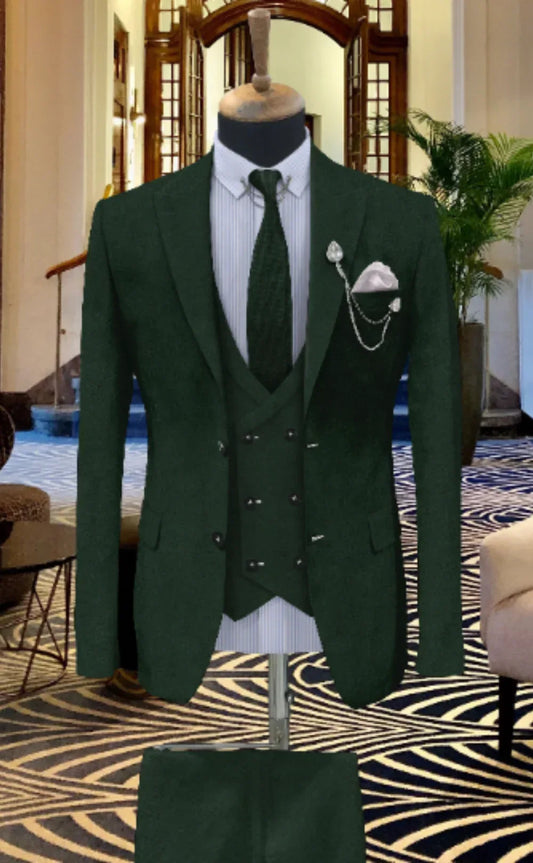 EMERALD GREEN SUIT 3-PIECE - Vardaux